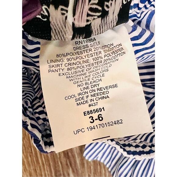 Rare Editions 2pc Blue Striped Sleeveless Dress Bloomers 3-6 months‎ NWT Cottage - Picture 5 of 6